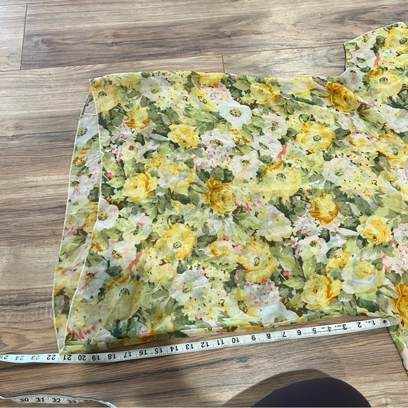 Lovers + Friends Yellow Floral Cold Shoulder Tunic Mini Dress - Picture 7 of 9